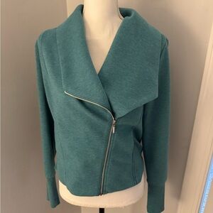 H by Halston Moto Jacket turquoise blue/green. Size 10